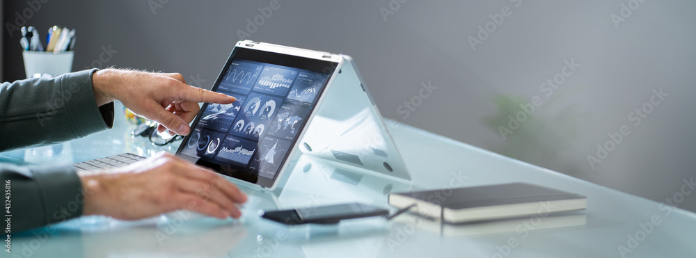 Aufkleber kpi analytics dashboard and graph