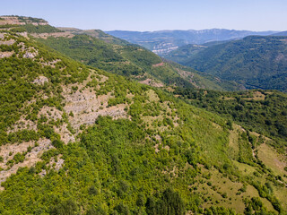 Aerial view of Iskar river Gorge, Balkan Mountains, Bulgaria