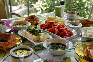 many kinds of breakfast products on the table	