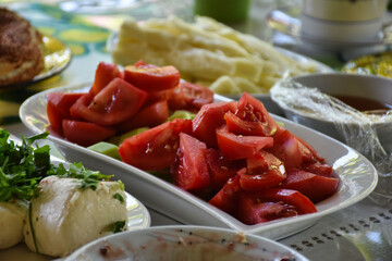 many kinds of breakfast products on the table