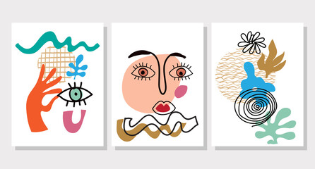 Set of cards modern 6