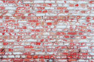 Texture of an red brick wall with natural defects. Scratches, cracks, crevices, chips, dust, roughness, grungy. Can be used as background for design or poster.
