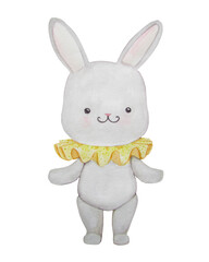 Watercolor rabbit on the white background