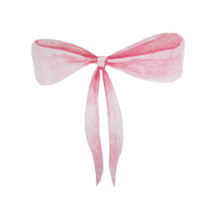Watercolor bow on the white background