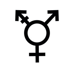 Vector flat trans transgender transsexual symbol isolated on white background