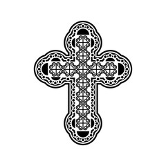 Decorative cross as a symbol of faith. Illustration of a decorative cross as a symbol of faith on a white background 