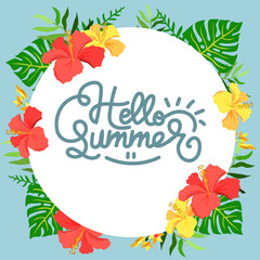 hello summer party hibiscus theme