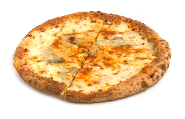 cheese pizza on white background