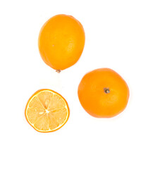 set of lemons on white background