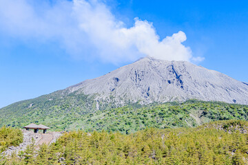 Fototapeta premium 有村溶岩展望所から見た桜島 鹿児島県鹿児島市 Sakurajima seen from Arimura Lava Observatory Kagoshima-ken Kagoshima city