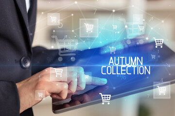 Young person makes a purchase through a tablet