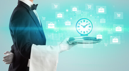 Waiter serving business idea concept