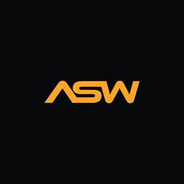 asw letter logo design 