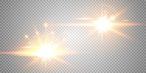 Shining bokeh isolated on transparent background. Vector illustration.