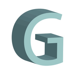 3d letter G simple clip art vector illustration