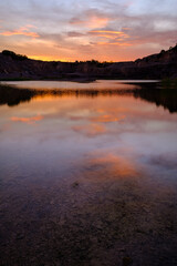 sunset over the lake