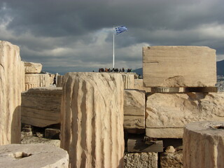 Stones of Acropolis in Athens, Greece