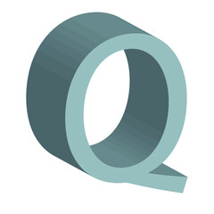 3d letter Q simple clip art vector illustration