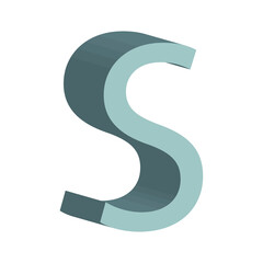 3d letter S simple clip art vector illustration