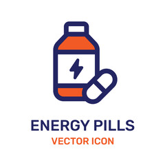 Energy pill icon vector isolated on white background