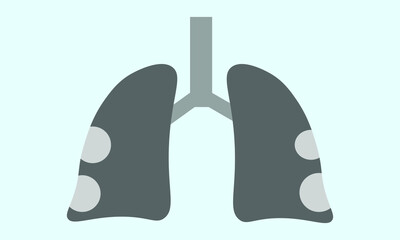 pictogram of lung infected with coronavirus