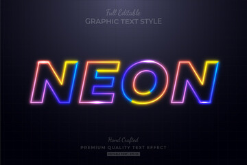 Colorful Neon Editable Text Effect Font Style