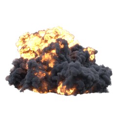 Explosion 3d illustration isolated on white background
