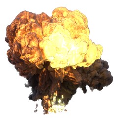 Explosion 3d illustration isolated on white background