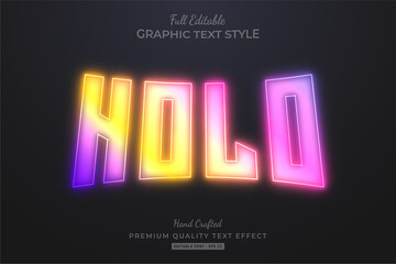 Holographic Glow Gradient Editable Text Effect Font Style