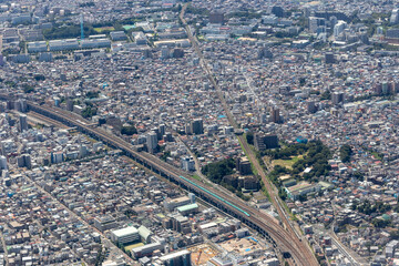 東京都北区東十条付近を空撮