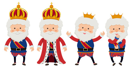 Cartoon character of a King with different poses