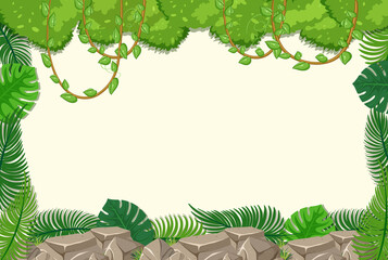 Empty background with jungle tree elements