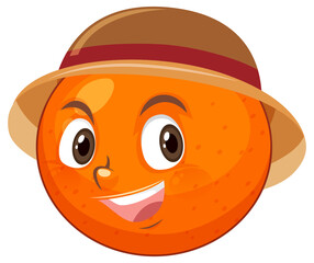 Orange cartoon character with facial expression