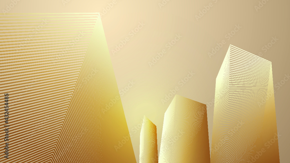 Poster high-rise buildings modern architectural complex line structure abstract vector background