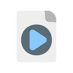 Video File icon vector illustration in flat style about multimedia for any projects