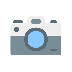 Camera icon vector illustration in flat style about multimedia for any projects