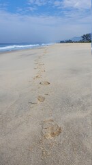 footprints on the sand