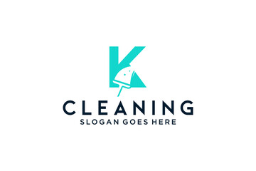 Letter K for cleaning clean service Maintenance for car detailing, homes logo icon vector template.
