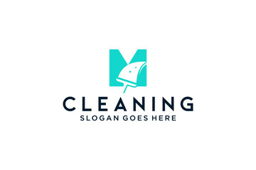 Letter M for cleaning clean service Maintenance for car detailing, homes logo icon vector template.