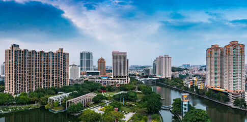 Urban environment of Qijiang Park, Zhongshan City, Guangdong Province, China