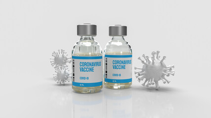 The  vaccine covid 19 for outbreak and medical concept  3d rendering.