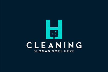 Obraz premium Letter H for cleaning clean service Maintenance for car detailing, homes logo icon vector template.