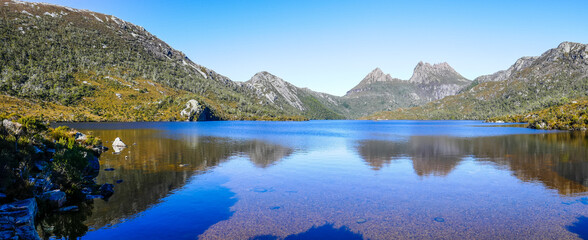 Lake and mountain, Cradle Mountain, Lake St Clair National Park, Tasmania, Australia
