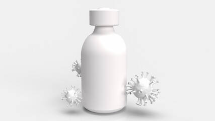 The  vaccine covid 19 for outbreak and medical concept  3d rendering.