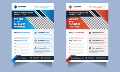 Corporate business flyer design template with modern concept Premium Vector	
