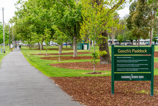 Gosch's Paddock Is A Large Tract Of Land Bordered By Batman Avenue/Monash Freeway, Punt Road, Olympic Boulevard And AAMI Park.