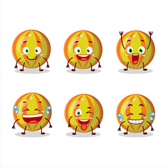 Cartoon character of yellow candy with smile expression