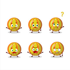 Cartoon character of yellow candy with what expression