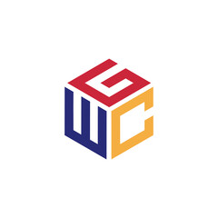 Fototapeta premium Hexagon logo with the letters GWC design