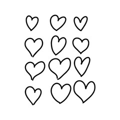
Doodle hearts, hand drawn love heart collection.vector